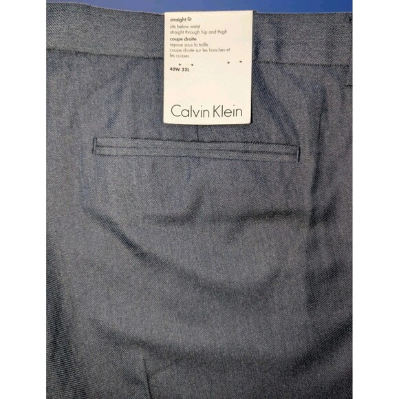 NWT CALVIN KLEIN Men's Blueish Gray Dress Slacks Pants Size 40x32 - Picture 5 of 7